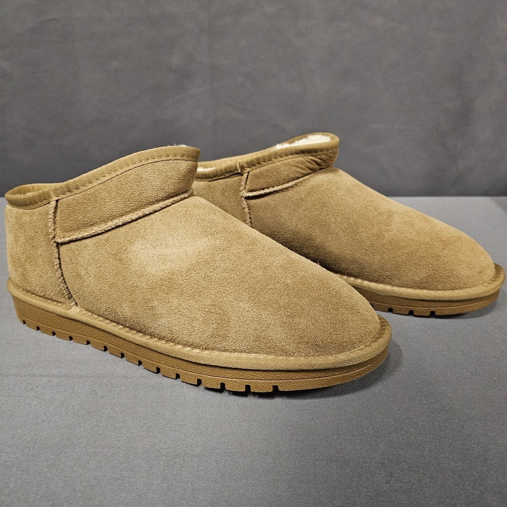 Women Shorty Boots Comfortable Suede SlipOn Booties Cushioned Chestnut 11 - 11.5